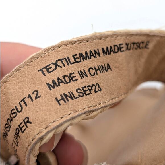 Splendid Sutton Faux Raffia Strap Thong Sandals Women's Tan Size US7M EU38 - Picture 10 of 12